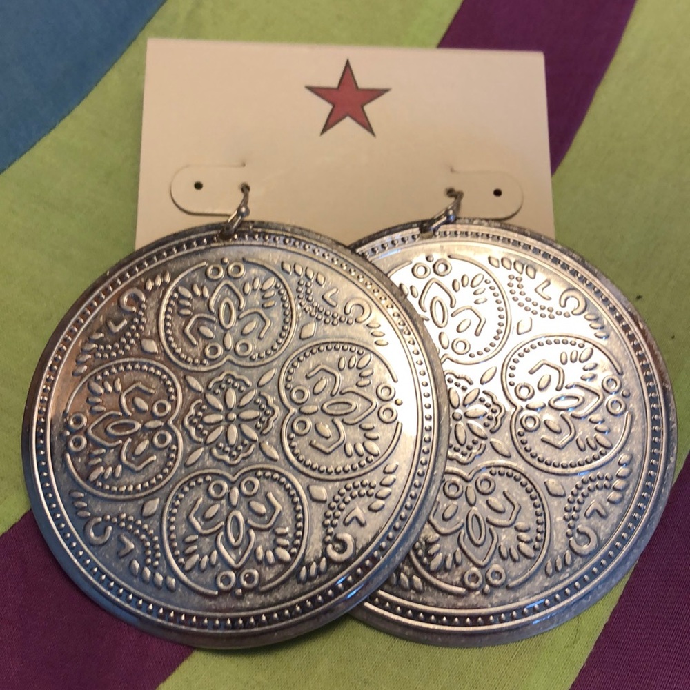 Boho Silver Metal Earrings